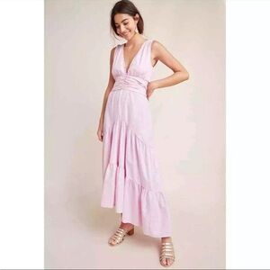 ISO NWT MISA Los Angeles Anthropologie Kensie Tiered Maxi Dress XS